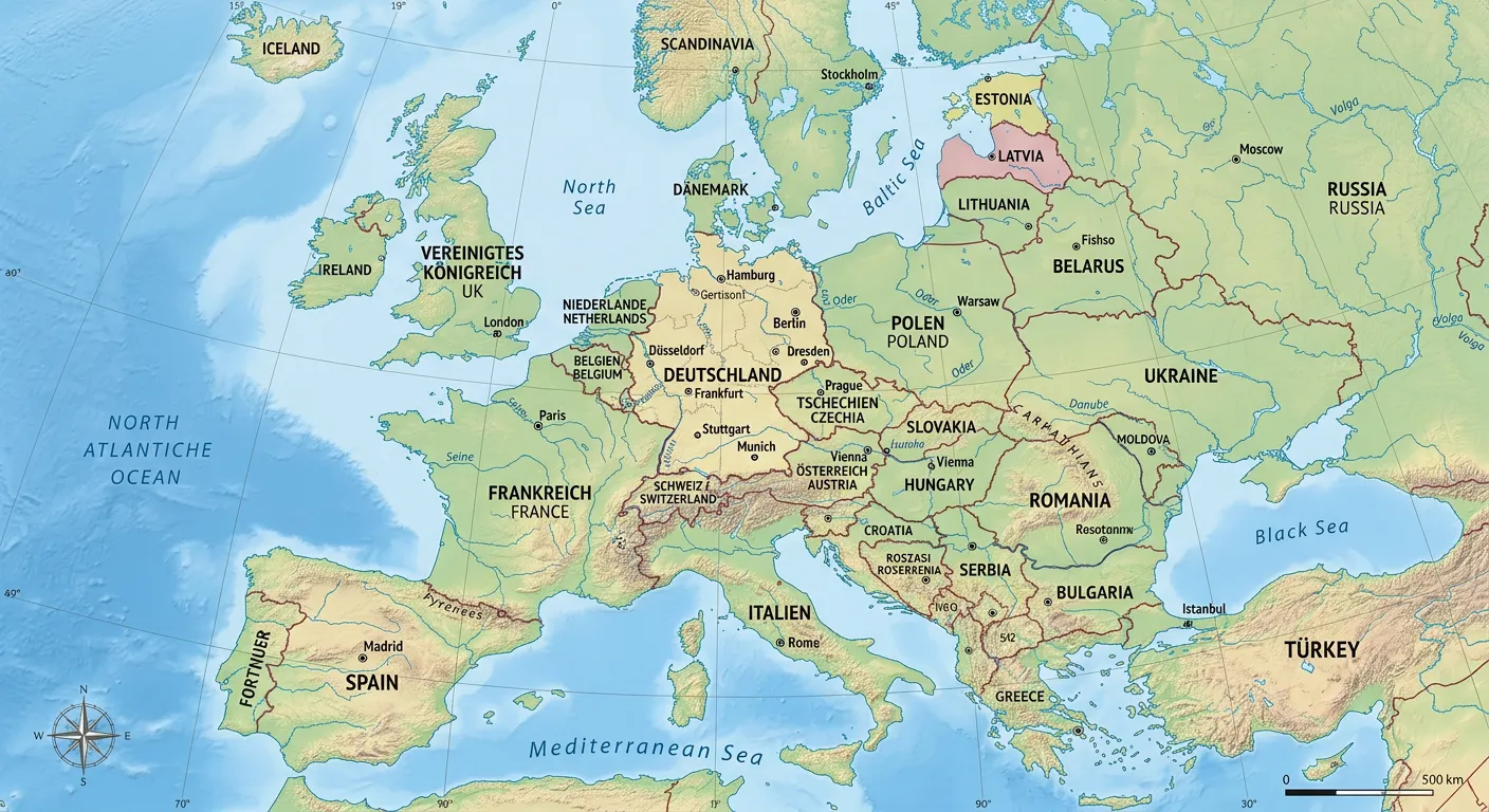Karte unserer europaweiten Einsatzgebiete
